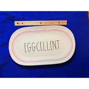 Rae Dunn Easter Eggcellent Large Oval Platter Plate Tray Pink 15"x8 3/4"